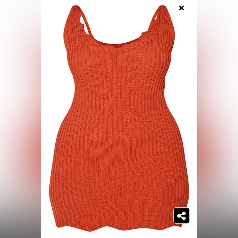 Orange rust knit dress